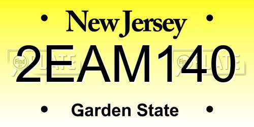 2EAM140 New Jersey License Plate