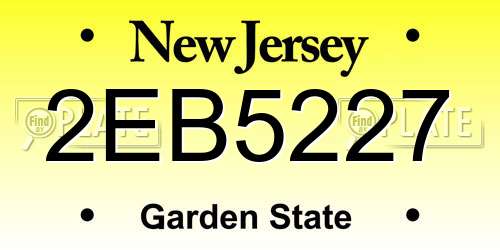 2EB5227 New Jersey License Plate
