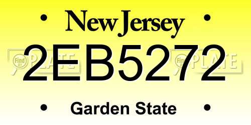 2EB5272 New Jersey License Plate