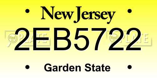 2EB5722 New Jersey License Plate