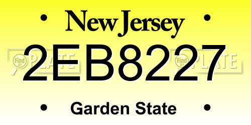 2EB8227 New Jersey License Plate