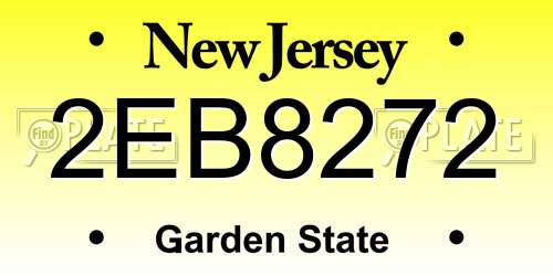 2EB8272 New Jersey License Plate