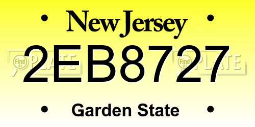 2EB8727 New Jersey License Plate