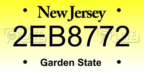 2EB8772 New Jersey License Plate