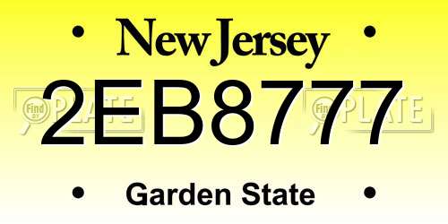 2EB8777 New Jersey License Plate