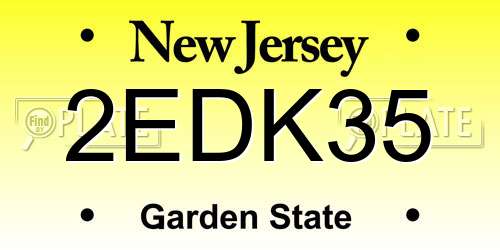 2EDK35 New Jersey License Plate