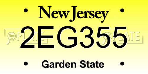 2EG355 New Jersey License Plate