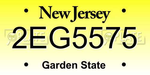2EG5575 New Jersey License Plate