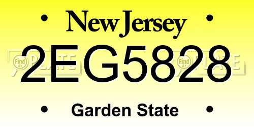 2EG5828 New Jersey License Plate