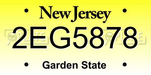 2EG5878 New Jersey License Plate