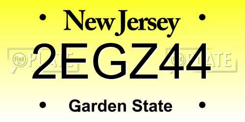 2EGZ44 New Jersey License Plate