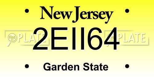 2EII64 New Jersey License Plate