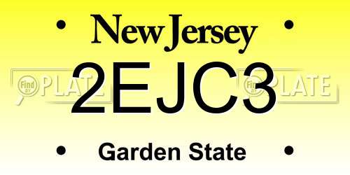 2EJC3 New Jersey License Plate