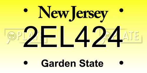 2EL424 New Jersey License Plate