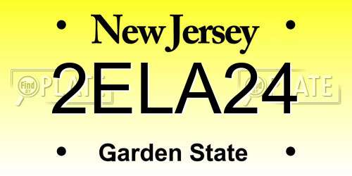2ELA24 New Jersey License Plate