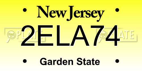 2ELA74 New Jersey License Plate