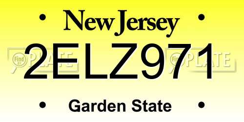 2ELZ971 New Jersey License Plate