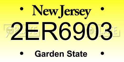 2ER6903 New Jersey License Plate