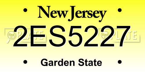 2ES5227 New Jersey License Plate