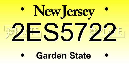 2ES5722 New Jersey License Plate