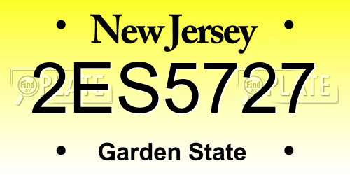 2ES5727 New Jersey License Plate