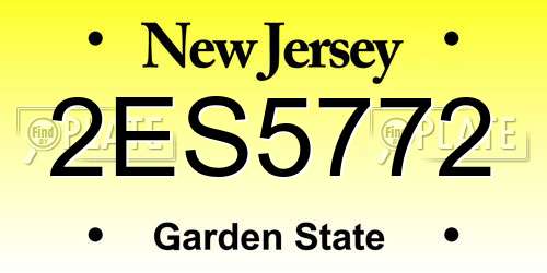 2ES5772 New Jersey License Plate