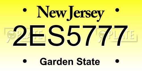 2ES5777 New Jersey License Plate