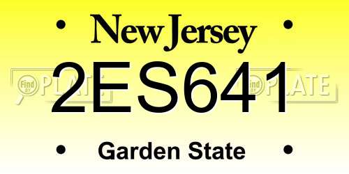 2ES641 New Jersey License Plate