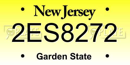 2ES8272 New Jersey License Plate