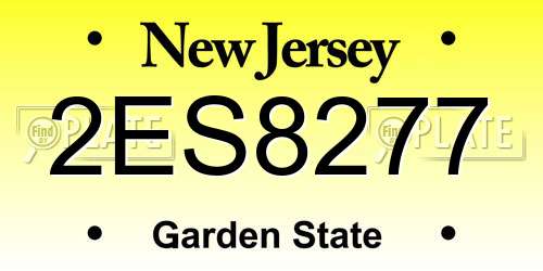 2ES8277 New Jersey License Plate