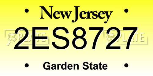 2ES8727 New Jersey License Plate
