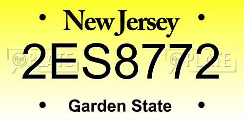 2ES8772 New Jersey License Plate