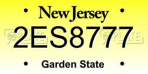 2ES8777 New Jersey License Plate