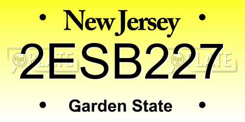 2ESB227 New Jersey License Plate