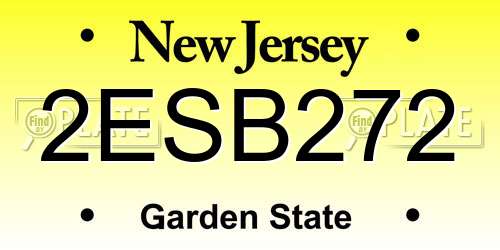 2ESB272 New Jersey License Plate