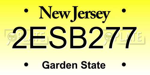 2ESB277 New Jersey License Plate