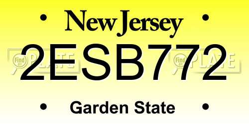 2ESB772 New Jersey License Plate