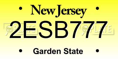 2ESB777 New Jersey License Plate