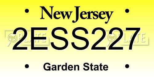 2ESS227 New Jersey License Plate