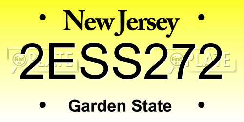 2ESS272 New Jersey License Plate