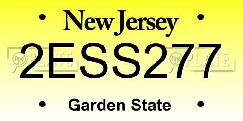 2ESS277 New Jersey License Plate