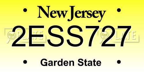 2ESS727 New Jersey License Plate