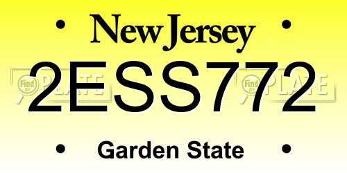 2ESS772 New Jersey License Plate