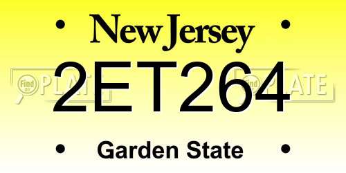 2ET264 New Jersey License Plate