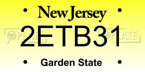 2ETB31 New Jersey License Plate