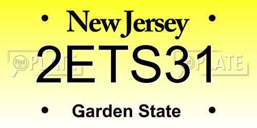 2ETS31 New Jersey License Plate
