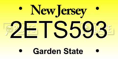 2ETS593 New Jersey License Plate