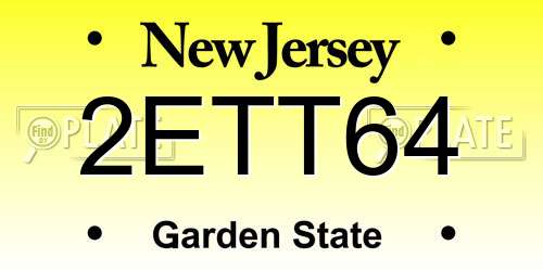 2ETT64 New Jersey License Plate