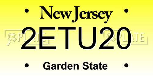 2ETU20 New Jersey License Plate