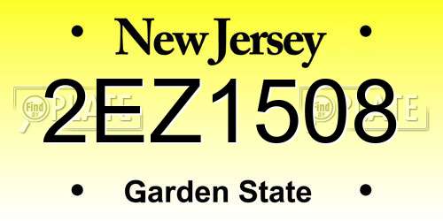 2EZ1508 New Jersey License Plate